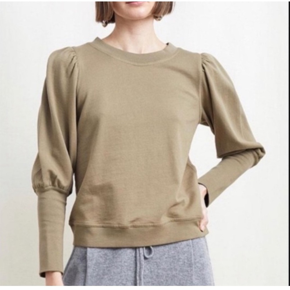 Apiece Apart Sweatshirt Olimpio Puff Sleeve in Green Small